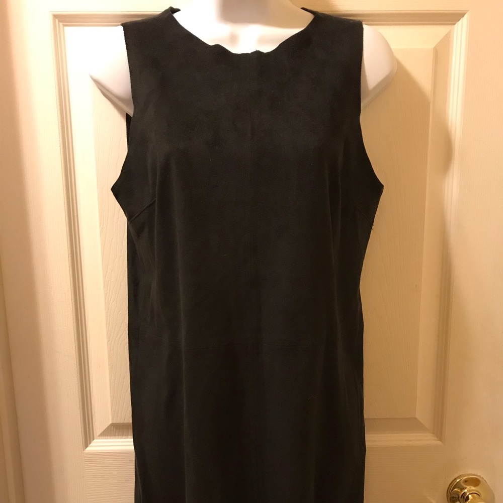 Black faux suede dress